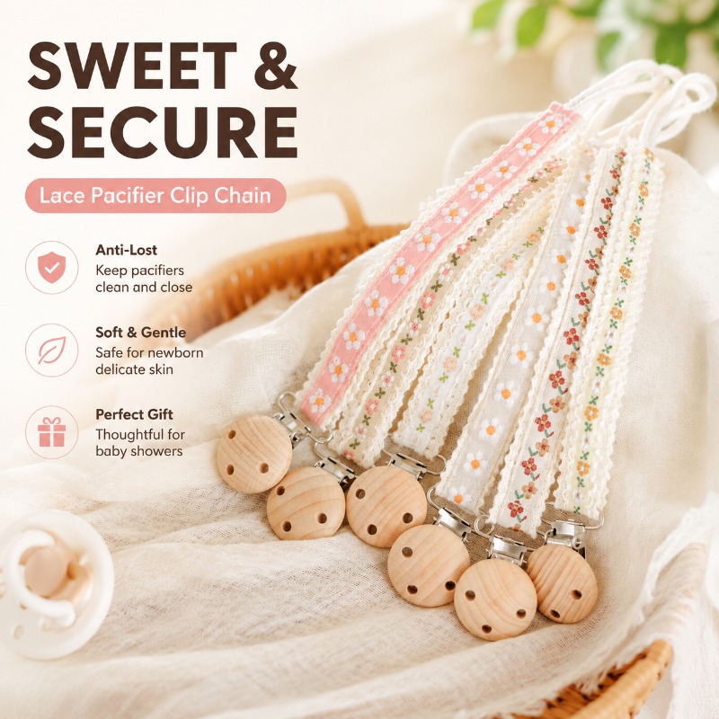 Baby Products For Gift - Cadena de Encaje para Chupete, Clip